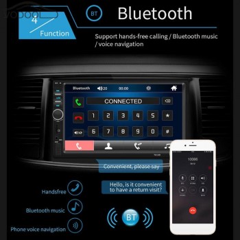 7018B 7 2 Din Touch Screen Car MP5 Player Auto Multimidia Video Player w/ 360 Rotation Magnet Phone Holder Support Mirror Link
