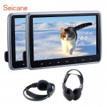 Seicane 10.1inch Headrest MP5 Player Rear Seat Entertainment Free Tilt Multilingual IR FM Transmitter Game Function SD USB