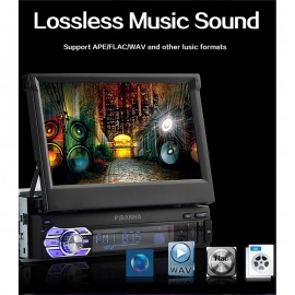 7 HD Touch Screen Retractable Screen Remote Control Multi Language Menu FM Radio Aux-in Car Stereo MP3 MP4 Support USB/SD