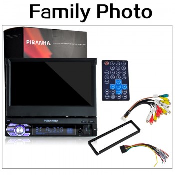 7 HD Touch Screen Retractable Screen Remote Control Multi Language Menu FM Radio Aux-in Car Stereo MP3 MP4 Support USB/SD
