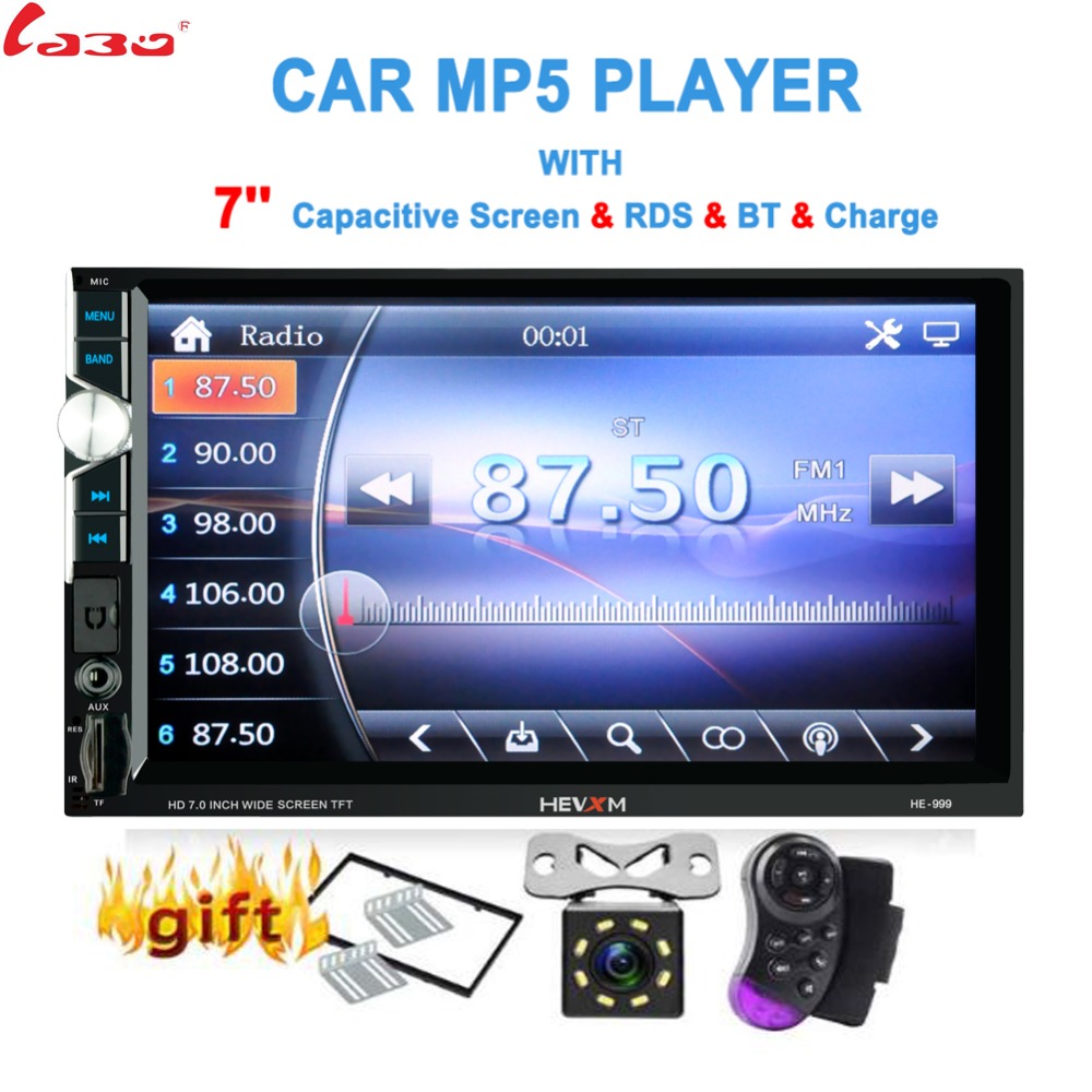 LaBo 2Din Car Radio 7HD Touch mirrorlink Android Player subwoofer MP5 Player Autoradio Bluetooth Rear View Camera tape recorder