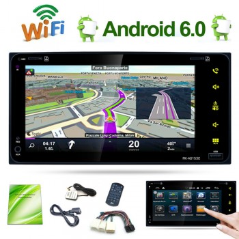 7 Android 6.0 HD Touch Screen 2DIN Car Radio Stereo GPS AM/FM MP5 Player 3G/Wifi Bluetooth For Toyota 200MM * 100MM