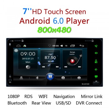 7 Android 6.0 HD Touch Screen 2DIN Car Radio Stereo GPS AM/FM MP5 Player 3G/Wifi Bluetooth For Toyota 200MM * 100MM