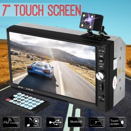 7 HD Bluetooth Touchs Screen 2 Din Car Stereo Radio FM AUX USB MP5 Player + Rear View Camera + Remote Controller + Power Cable