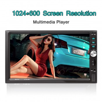 7 HD Bluetooth Touchs Screen 2 Din Car Stereo Radio FM AUX USB MP5 Player + Rear View Camera + Remote Controller + Power Cable