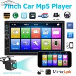 7018B 7 2Din Car MP5 Player Auto Radio Player w/ Rear View Camera Magnetic Phone Holder Support Mirror Link for iPhone Android