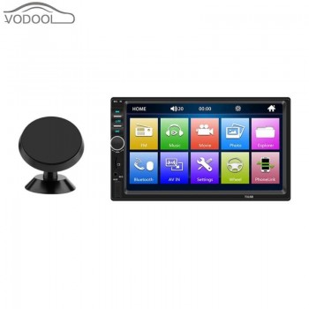 7018B 7 2Din Car MP5 Player Auto Radio Player w/ Rear View Camera Magnetic Phone Holder Support Mirror Link for iPhone Android
