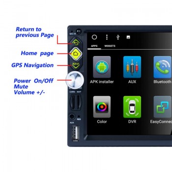Android 7.1  Android MP5 Player 7 Inch with Steering Wheel Controller HD Android Machine Built-In European Map RK-A704