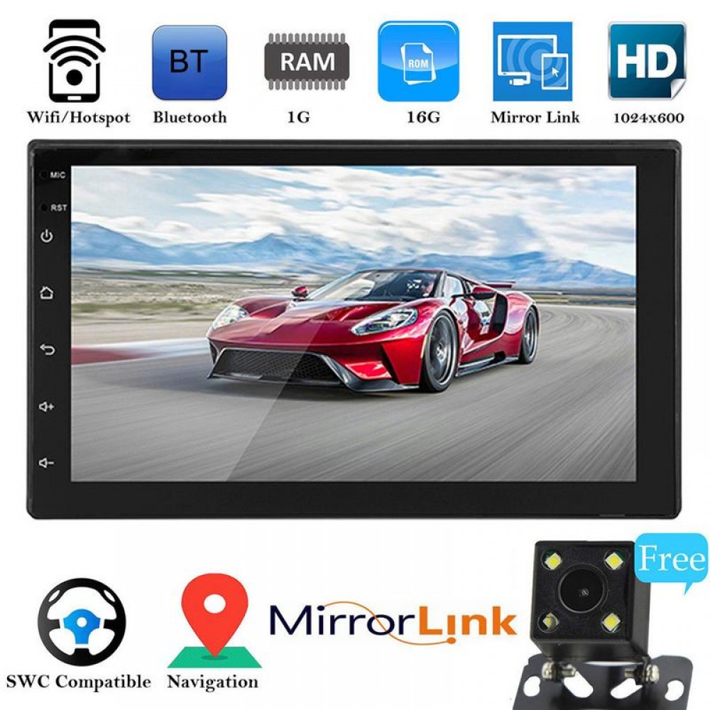 2 DIN Car Radio Android 8.1 16G Memory Card 7 Inch Touch Screen Auto Bluetooth Mp5 Player Universal Mirror Link With Phone