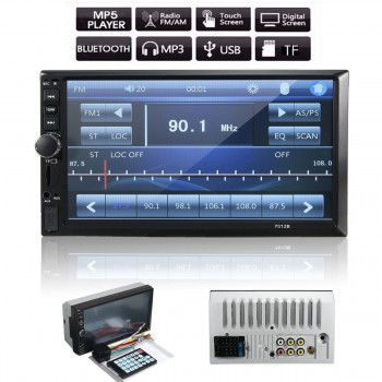 7012B 1080P HD 7 Inch Double 2DIN Car Radio Stereo bluetooth MP4 MP5 FM AUX USB Player Touchscreen