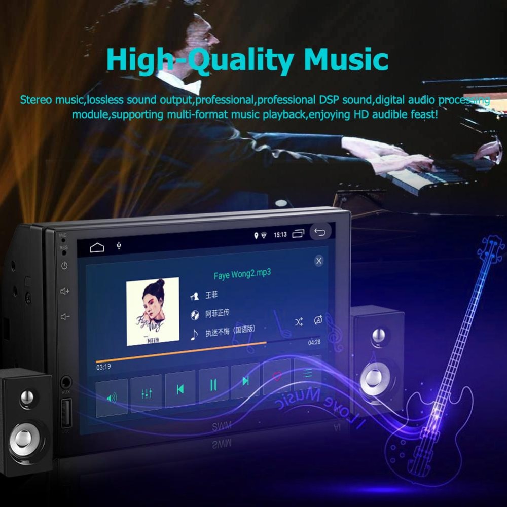SWM A1 2Din 7 Touch Screen Bluetooth WiFi Car MP5 Player Android 8.1 GPS Navigation FM AM Radio Stereo Media Player With Camera
