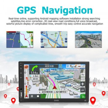 SWM A1 2Din 7 Touch Screen Bluetooth WiFi Car MP5 Player Android 8.1 GPS Navigation FM AM Radio Stereo Media Player With Camera