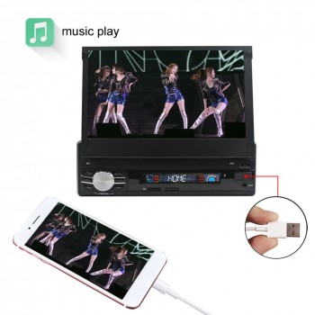 HOT 1Din Car 7 Inch Retractable Screen MP5 Stereo Audio Player Mobile Phone Charging Car Multimedia AM/FM Radio Player RM-CW0013
