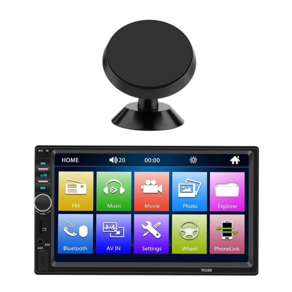 7018B 7 2 Din Touch Screen Car MP5 Player Auto Multimidia Video Player w/ 360 Rotation Magnet Phone Holder Support Mirror Link