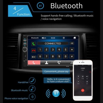 7018B 7 2 Din Touch Screen Car MP5 Player Auto Multimidia Video Player w/ 360 Rotation Magnet Phone Holder Support Mirror Link
