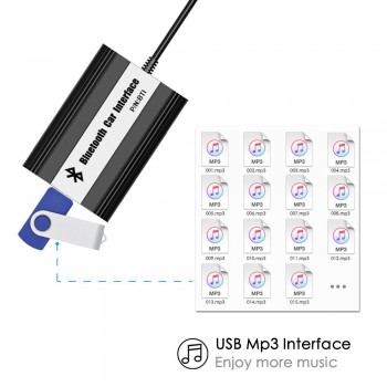 APPS2Car Car Radio Bluetooth Hands Free Calling Interface Wireless Music Receiver USB AUX Adapter for Honda Accord 2003-2011