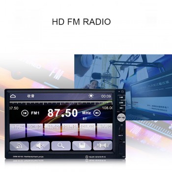HEVXM 7inch car navigation MP5 player with Bluetooth mirror link Steering wheel control rear view GPS FM 8010G
