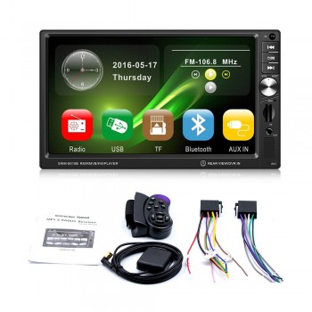 HEVXM 7inch car navigation MP5 player with Bluetooth mirror link Steering wheel control rear view GPS FM 8010G