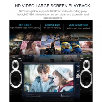 HEVXM 7inch car navigation MP5 player with Bluetooth mirror link Steering wheel control rear view GPS FM 8010G