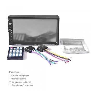 DHL 5 PCS 7 Inch Car Video 7060B 2din Car Radio with Rearview Camera MP5 Player Support Microphone BT
