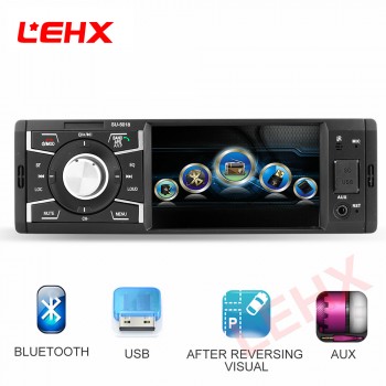 LEHX 4.1inch 1Din MP5 Vdieo player Car Radio Audio Stereo USB\TF  AUX FM Radio Station Bluetooth with Rearview Camera Auto Park