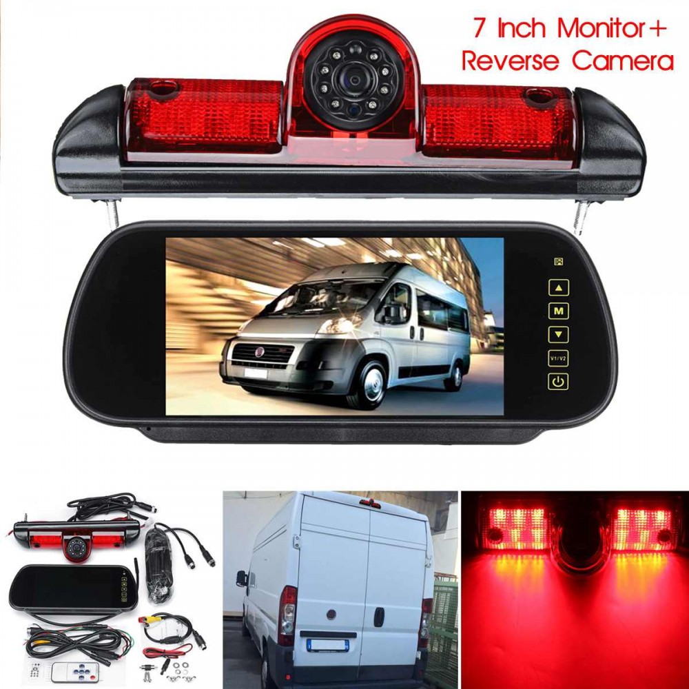 7 LED Monitor + Car Reversing Backup Rear View Camera w/ Brake Light For Fiat Ducato for Peugeot Boxer for Citroen Relay