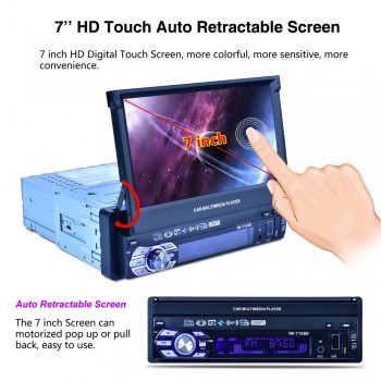 New 7 - Inch Fully Automatic Vehicle-mounted Realplay MP5 Colorful Light GPS Navigation All-in-one Machine Car Video Players