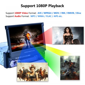 New 7 - Inch Fully Automatic Vehicle-mounted Realplay MP5 Colorful Light GPS Navigation All-in-one Machine Car Video Players