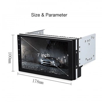 7 2-Din Quad-core Ultra-thin Wifi Car Android 6.0.1 Radio Player GPS Navigation 1024 x 600 HD Capacitive Touch Screen