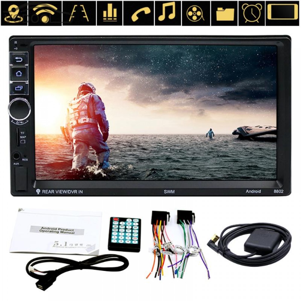 7 2 Din Touch Screen Car Stereo MP5 Player 4Core Android OS Bluetooth WIFI GPS Navigator Auto FM Radio Autoradio Mirror Link