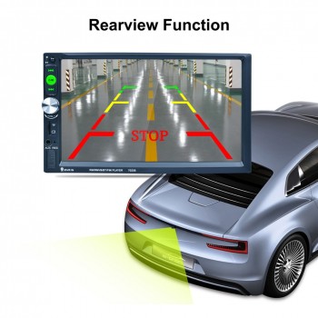 7023B 7 Inch 2 DIN 1080P HD Touch Screen TFT Bluetooth FM/USB/AUX + Rear View Camera Car Radio Video Audio MP4 MP5 Player