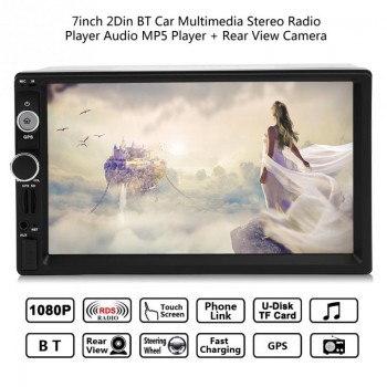 1set 7inch 2Din BT Car Multimedia Stereo Radio Player Audio MP5 Player  Rear View Camera Touch In Dash Auto audio Player