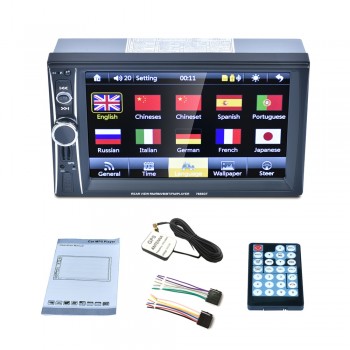 7 HD 2DIN Car Stereo Bluetooth MP5 Player GPS Navigation Support TF USB AUX FM Radio Rearview Camera FM Radio USB/TF/AUX