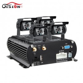 Wifi GPS HDD 4CH Hard Disk Auto Car Recorder Mobile Dvr 2TB 256G SD Storage I/O+ 4PCS Outdoor 1080P Rear View Metal Camera