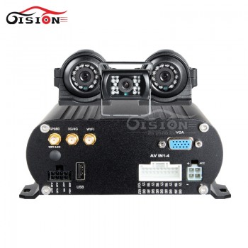 Online WIFI GPS 4G LTE Network HDD 4CH Hard Disk Car Video Mobile Dvr +3x2.0MP Waterproof Night Vision Backup Camera+500GB