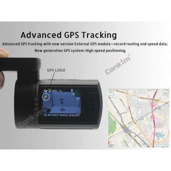 Conkim With 2 Cameras DVR Novatek 96663 Car Video Recorder Front Mini0906 Full HD Rear Dash Cam GPS Parking Dual Lens Registrar