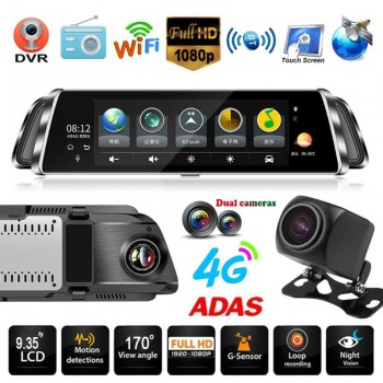 ALLOYSEED G07 9.35 4G Android Car Rearview Mirror DVR Camera Dash Cam Dual Lens GPS Navigation Video Recorder Night Vision DVRs
