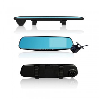 Gryan 4.3 Inch Car DVR Camera Dash Cam FHD 1080P Dual Lens Car Auto DVR Mirror Recorder Car Rearview Mirror G-sensor DVRs