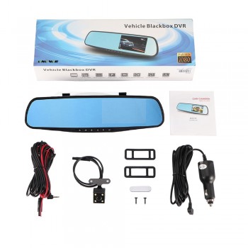 Gryan 4.3 Inch Car DVR Camera Dash Cam FHD 1080P Dual Lens Car Auto DVR Mirror Recorder Car Rearview Mirror G-sensor DVRs