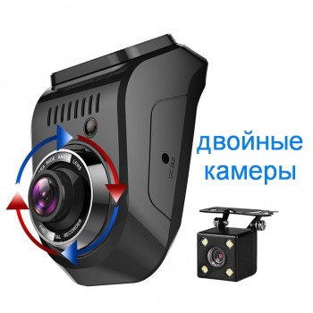 New Car DVR Russian 3  in 1 Radar Detector  Dual lens Video Recorder 1296P Dash Cam Build in Global GPS Night Vision FCWS ADAS