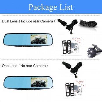 Dual Lens Car Dvr detector Camera Blue Review Mirror DVR Digital Video Recorder Auto Camcorder Dash Cam FHD 1080P Night Vision