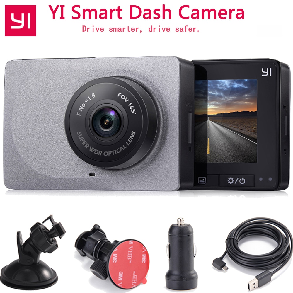 Xiaomi YI Smart Car Dvr Camera 1080P 60fps 165 Degree Detector 2.7 G-sensor Dash Camera ADAS Safe Reminder YI Car DVR