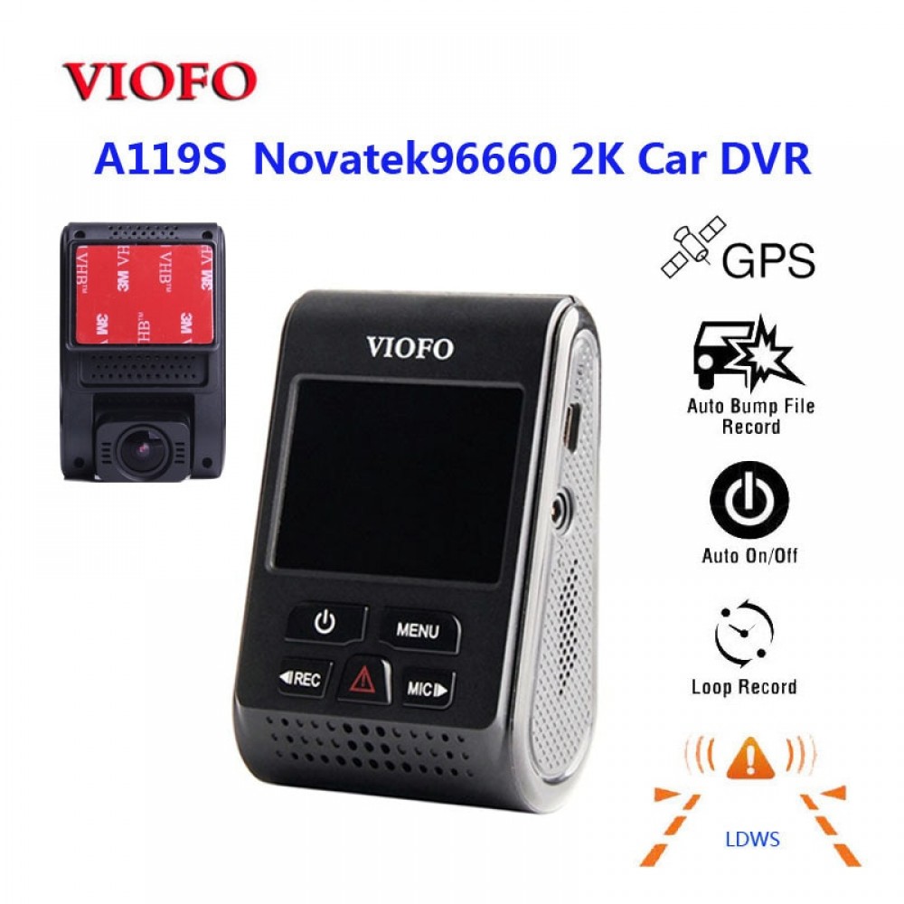 Original VIOFO A119S V2 2.0 LCD Capacitor Novatek 96660 HD 2K 1440P Car Dash video recorder DVR Optional GPS CPL Filter