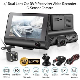 170 Degree Rearview Car Dash Camera G-sensor Auto Car Camera Recorder 4.0 inch 1080P Dual Lens Full HD Car DVR Camera