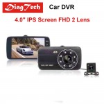 Gryan 4.0 Car Dvr Camera Dash Cam IPS Screen Full HD 1080P Auto Registrator Dual Lens Night Vision With Rearview Camera Mirror