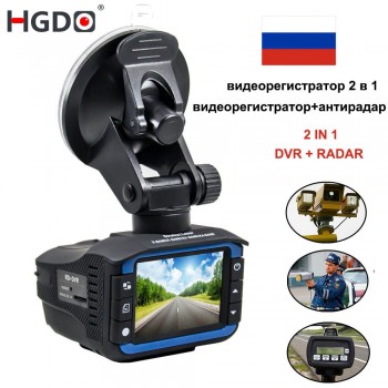HGDO 2 In 1 Anti Laser Car Radar Detector Dash Cam Car DVR Camera Recorder 140 Degree Dashcam HD 720P English and Russian Voice