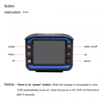 HGDO 2 In 1 Anti Laser Car Radar Detector Dash Cam Car DVR Camera Recorder 140 Degree Dashcam HD 720P English and Russian Voice