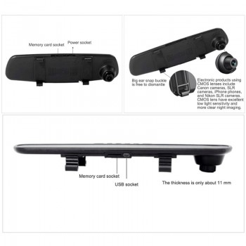 1080P HD Car DVR Camera Mirror For Suv Various Cars 120 Degree Auto Driving Recorder Camera 12.0MP Dash Cam Car Camera Mirror