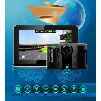 7 inch Android Car dvrs radar Recorder camera FHD 1080P Car GPS Navigation navigator vehicle gps 16GB Russia/Europe/Navitel map