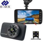 E-ACE Car Dvr 4.0 Inch Dash Camera With Rear View Camera Full HD 1080P Dual Lens Video Recorder Auto Registrars Vehicle Dashcam